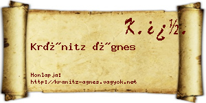 Kránitz Ágnes névjegykártya