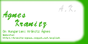 agnes kranitz business card